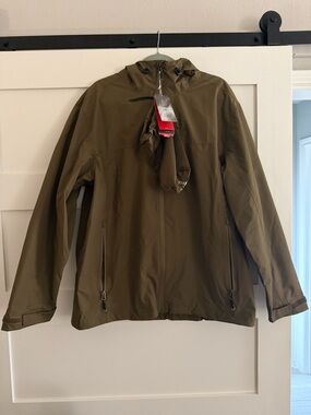 Men's Hooded Olive Green Waterproof Raincoat